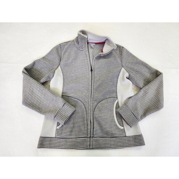 Old Navy fleece jacket womens Medium full zip pockets Gray Adults Long Sleeve - Picture 1 of 11